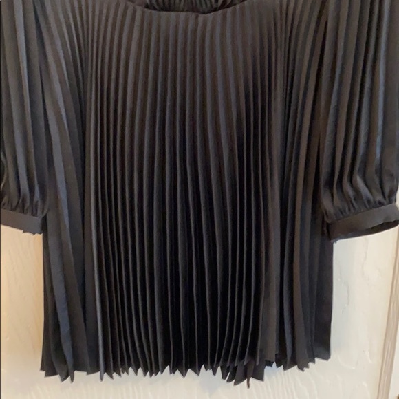 NWT A.L.C. Black Satin accordion pleated dress 8 - Picture 3 of 13